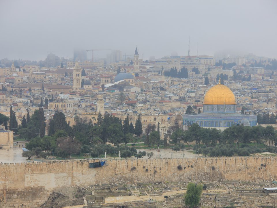 מראה אל כיפת הסלע בירושלים